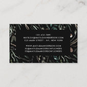 Zwarte gedempte waterverf floriselegant visitekaartje (Achterkant)
