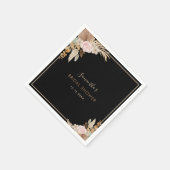 Zwarte Gedroogde Palmblad Pampas Gras Bruiloftsfee Servet (Hoek)