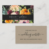 ZWARTE GEEL ORANJE FLORA BUNCH WEDDING WEBSITE VISITEKAARTJE (Voorkant / Achterkant)