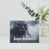 Zwarte geest in een hels landschap - Halloween Feestdagenkaart (Staand voorkant)