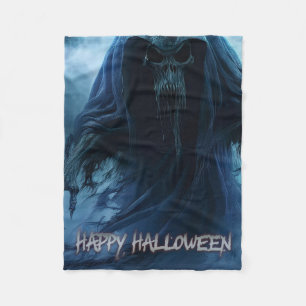 Zwarte geest in een hels landschap - Halloween Fleece Deken