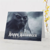 Zwarte geest in een hels landschap - Halloween Kaart (Gele Bloem)