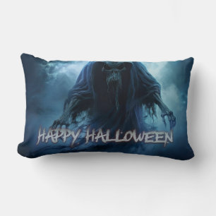Zwarte geest in een hels landschap - Halloween Kussen
