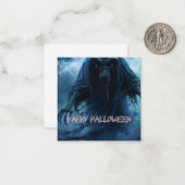 Zwarte geest in een hels landschap - Halloween Notitiekaartje (Voorkant / Achterkant in situ)