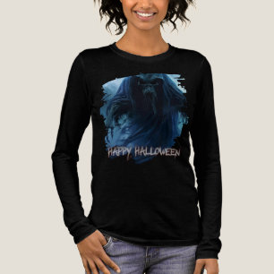 Zwarte geest in een hels landschap - Halloween Tri-Blend Shirt