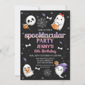 Zwarte geesten Halloween Spooktacular Party Birthd Kaart (Voorkant)