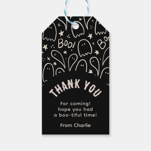 Zwarte Geesten Schattig Bedankt Cadeaulabel (Voorkant)