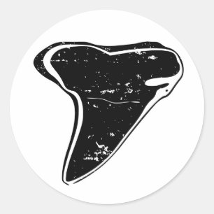 Zwarte gefossiliseerde haaientand stickers