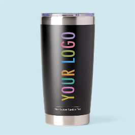 Zwarte geïsoleerde mok met bedrijfslogo op maat drinkbeker