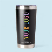 Zwarte geïsoleerde mok met bedrijfslogo op maat geïsoleerde drinkbeker