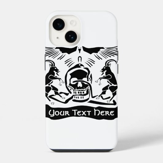 Zwarte Geit Corrupte Drie-eenheid Crest iPhone Hoesje (Achterkant)