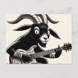 Zwarte geit die gitaar speelt Gelukkig Pasen Briefkaart