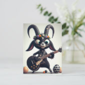 Zwarte Geit Spelen Gitaar Gelukkig Pasen Briefkaart (Staand voorkant)