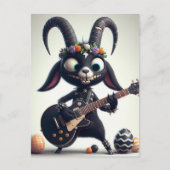 Zwarte Geit Spelen Gitaar Gelukkig Pasen Briefkaart (Voorkant)