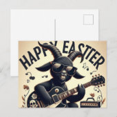 Zwarte Geit Spelen Gitaar Gelukkig Pasen Briefkaart (Voorkant / Achterkant)
