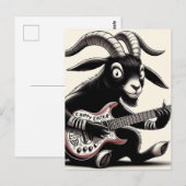 Zwarte Geit Spelen Gitaar Gelukkig Pasen Briefkaart (Voorkant / Achterkant)