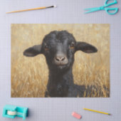 Zwarte Geit Tarwe Veld Schilderij Decoupage Tissuepapier (Craft)