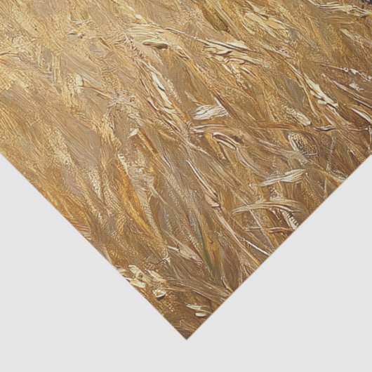 Zwarte Geit Tarwe Veld Schilderij Decoupage Tissuepapier (Detail)