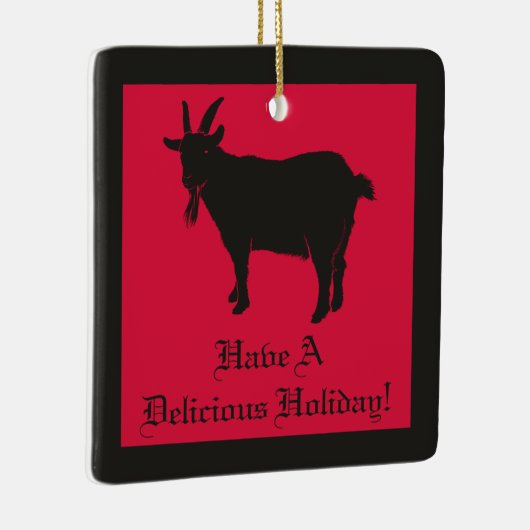 Zwarte Geit Zwart Phillip Heerlijke Kerstmis Keramisch Ornament (Rechts)
