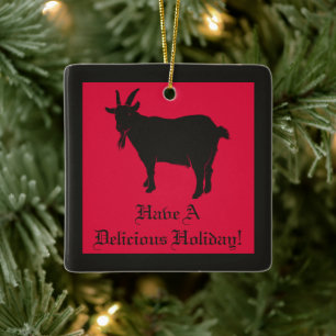 Zwarte Geit Zwart Phillip Heerlijke Kerstmis Keramisch Ornament