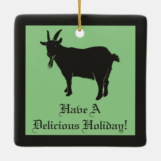 Zwarte Geit Zwart Phillip Heerlijke Kerstmis Keramisch Ornament (Achterkant)