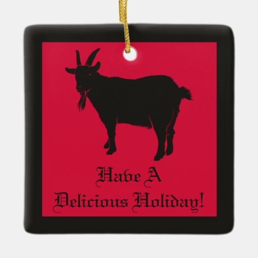 Zwarte Geit Zwart Phillip Heerlijke Kerstmis Keramisch Ornament (Voorkant)