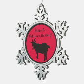 Zwarte Geit Zwart Phillip Heerlijke Kerstmis Tin Sneeuwvlok Ornament (Rechts)