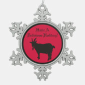 Zwarte Geit Zwart Phillip Heerlijke Kerstmis Tin Sneeuwvlok Ornament (Voorkant)