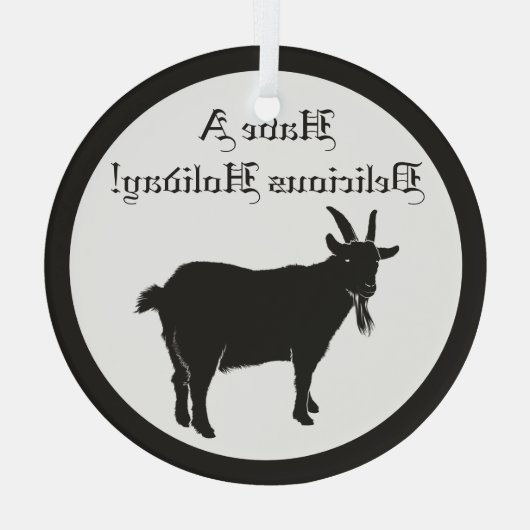 Zwarte geiten glas ornament (Achterkant)