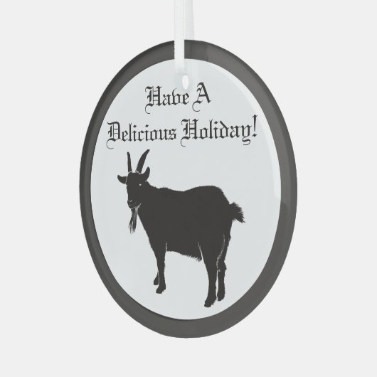 Zwarte geiten glas ornament (Voorkant links)