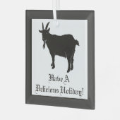 Zwarte geiten glas ornament (Voorkant links)