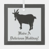 Zwarte geiten glas ornament (Voorkant)