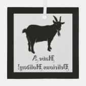 Zwarte geiten glas ornament (Achterkant)