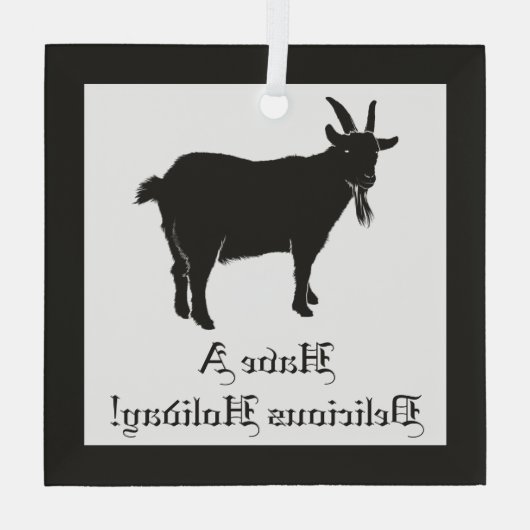 Zwarte geiten glas ornament (Achterkant)