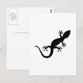 Zwarte gekko briefkaart (Voorkant / Achterkant)