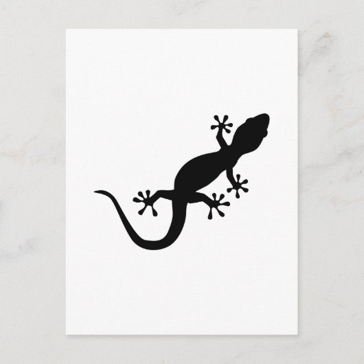 Zwarte gekko briefkaart (Voorkant)