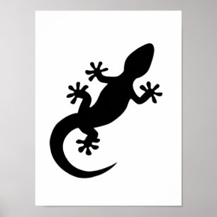 Zwarte gekko poster