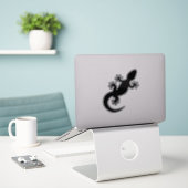 Zwarte gekko sticker (Laptop op bureau)