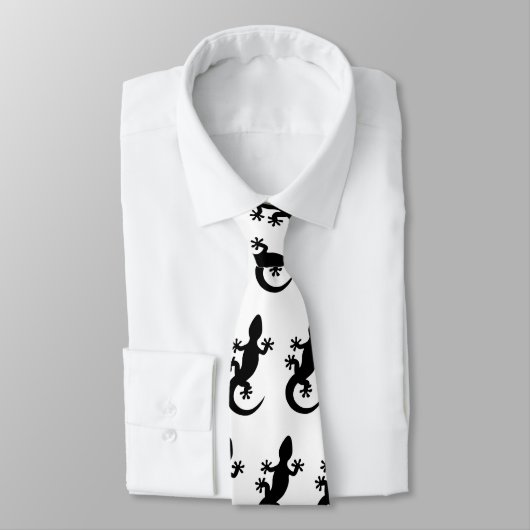 Zwarte gekko stropdas (Gebonden)