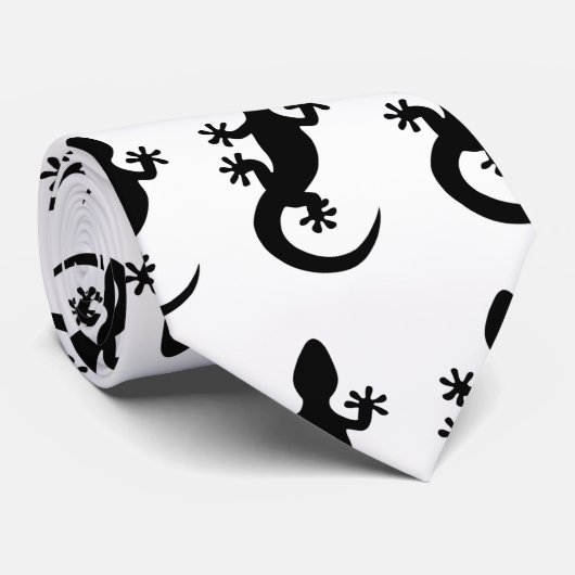 Zwarte gekko stropdas (Opgerold)