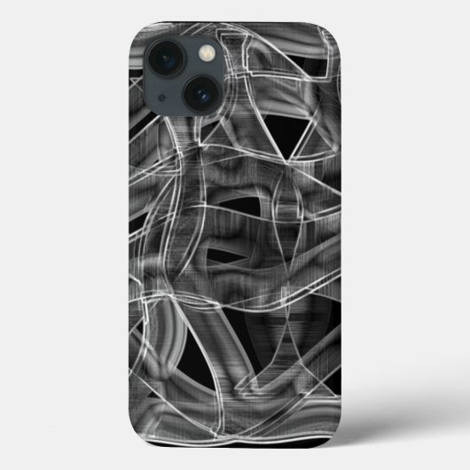 Zwarte gekromde linten, die de in reliëf gemaakte  Case-Mate iPhone case (Achterkant)