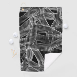 Zwarte gekromde linten, die de in reliëf gemaakte  golfhanddoek