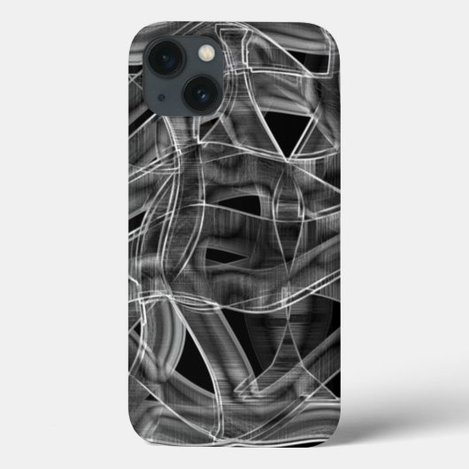 Zwarte gekromde linten, gemarkeerd door ingegravee Case-Mate iPhone case (Achterkant)
