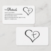 Zwarte gekruiste hart religieuze details Kaart (Voorkant / Achterkant)