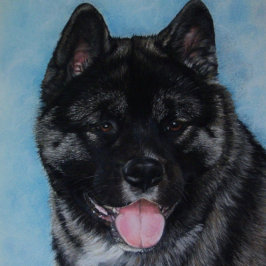 zwarte gelaatstrekkende akita pantserhondkunst legpuzzel
