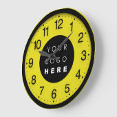 Zwarte Gele Aangepaste Logo voor minimalistische b Grote Klok (Hoek)