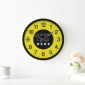 Zwarte Gele Aangepaste Logo voor minimalistische b Grote Klok (Huis)