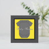 Zwarte Gele Baby Shower Uitnodigingen (Staand voorkant)