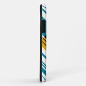 Zwarte, gele, blauwe, witte diagonale strepen Case-Mate iPhone case (Achterkant/rechts)