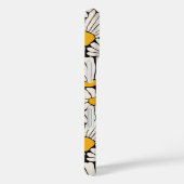 Zwarte gele bloemenmatrijs blokdruk Case-Mate iPhone case (Achterkant / Rechts)